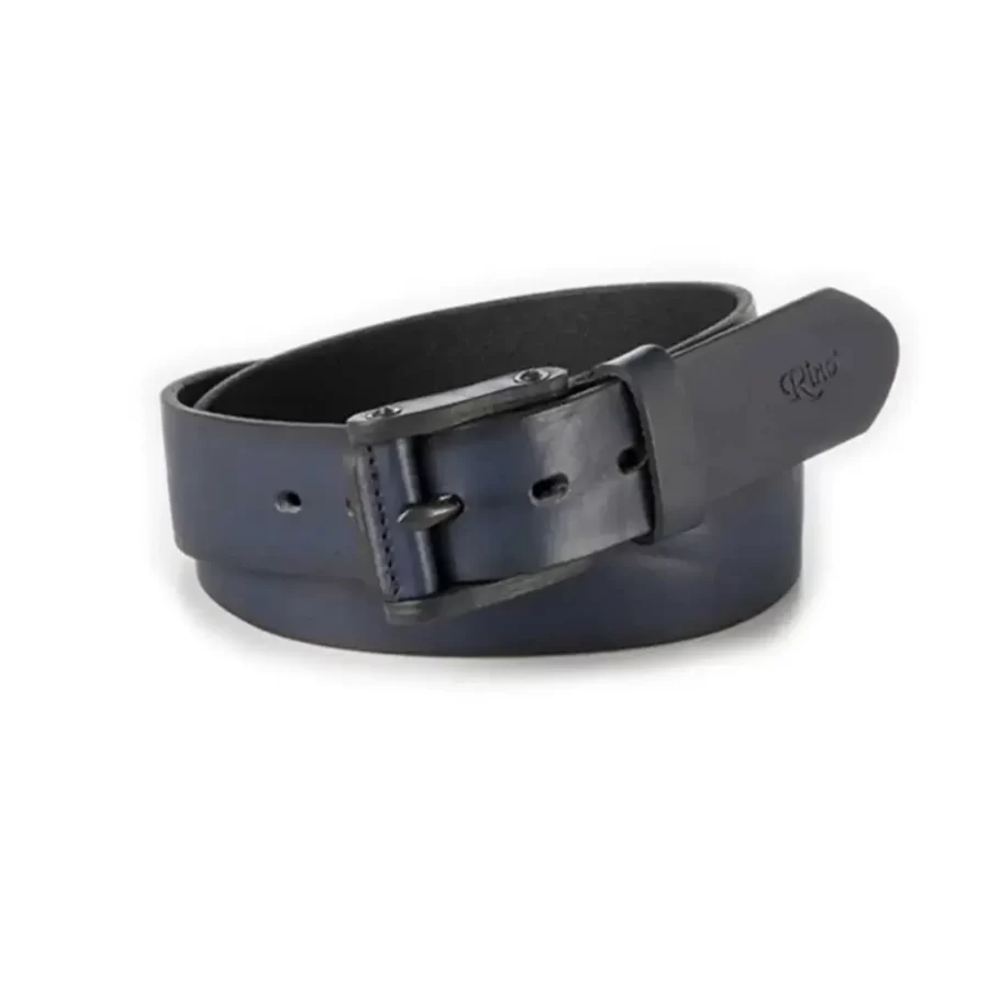 gents jeans belt navy blue leather RIN 010547 100 21 3571 21 0121 1