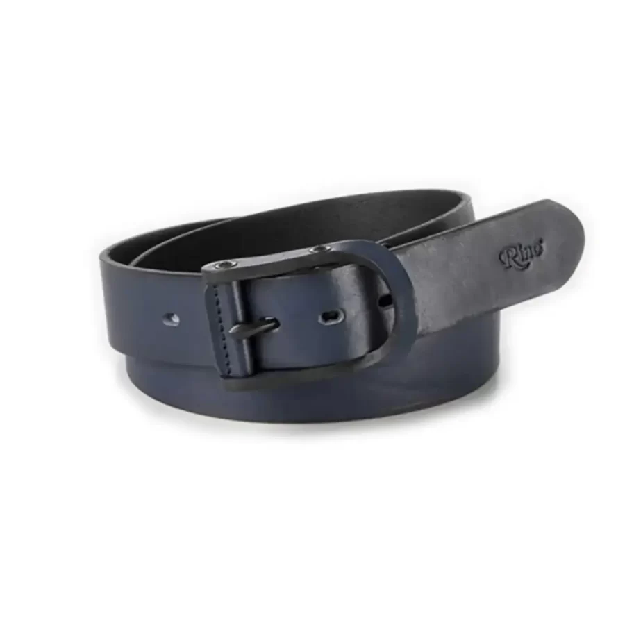 gents jeans belt navy blue leather RIN 010548 100 21 3571 21 0121 1