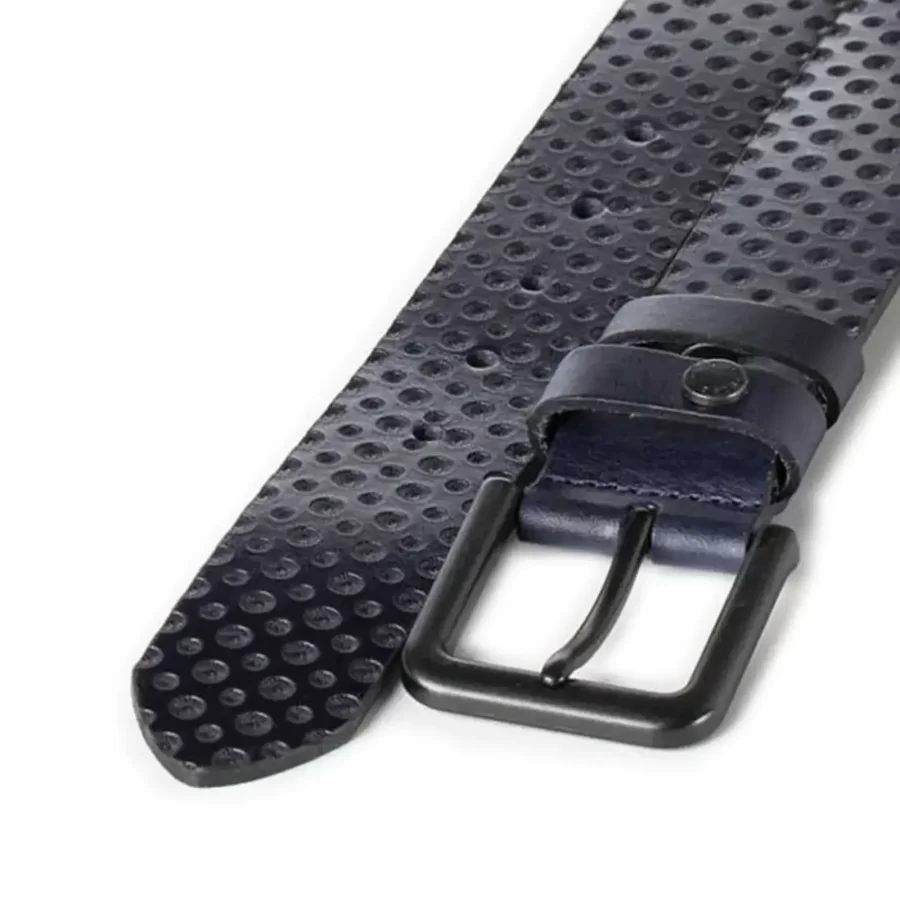 gents jeans belt navy blue leather RIN 010695 121 21 3654 22 0121 2