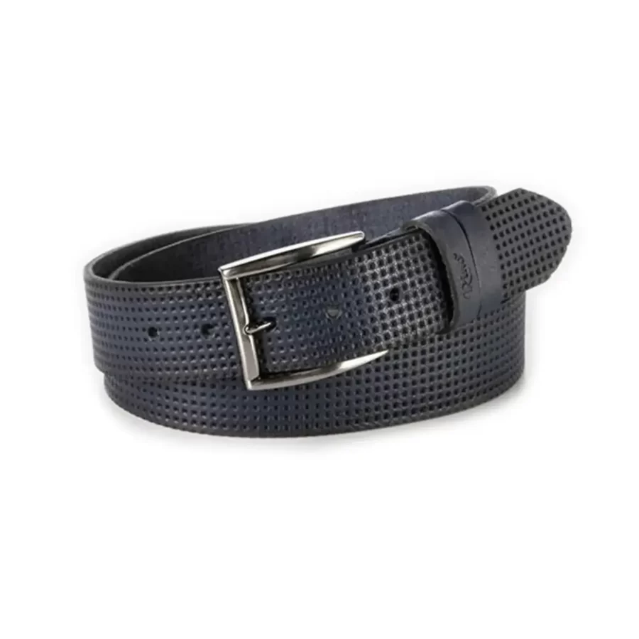 gents jeans belt navy blue leather RIN 010738 203 21 4013 30 0121 1