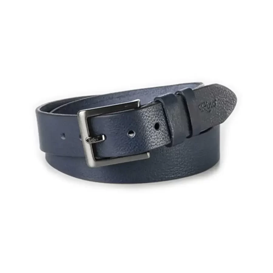 gents jeans belt navy blue leather RIN 417840 203 21 4178 30 0121 1