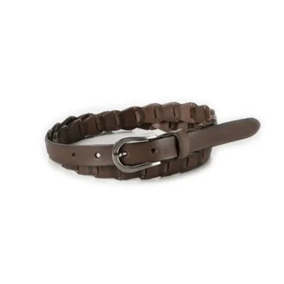 handmade lady braided belt dark brown calf skin RIN 005419 996 04 3026 30 0104 1