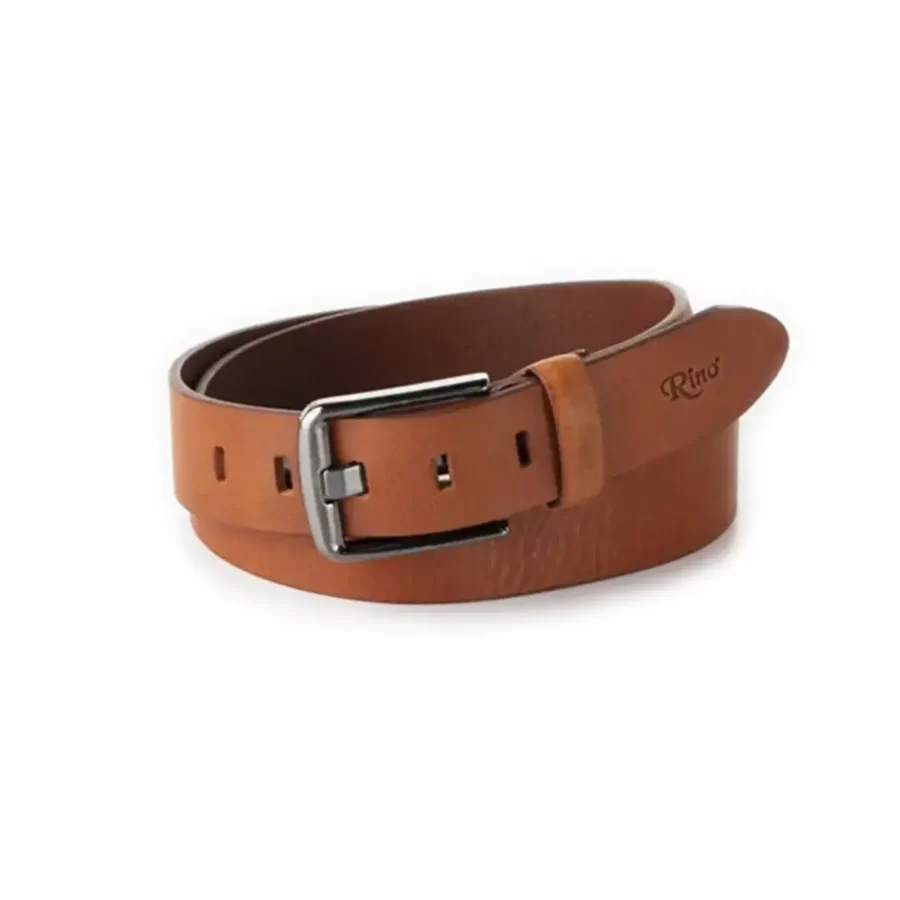 high quality handmade gents belt tan brown leather RIN 384240 103 07 3842 32 0107 1