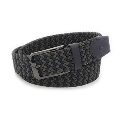 khaki blue mens stretchy belt woven cotton RIN 006318 K138 7