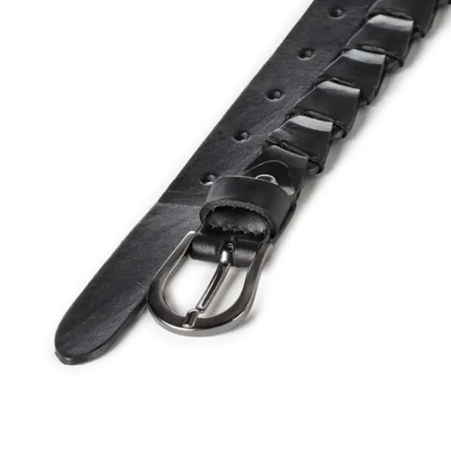 ladies handmade braided belt black genuine leather RIN 005419 996 01 3026 30 0101 2
