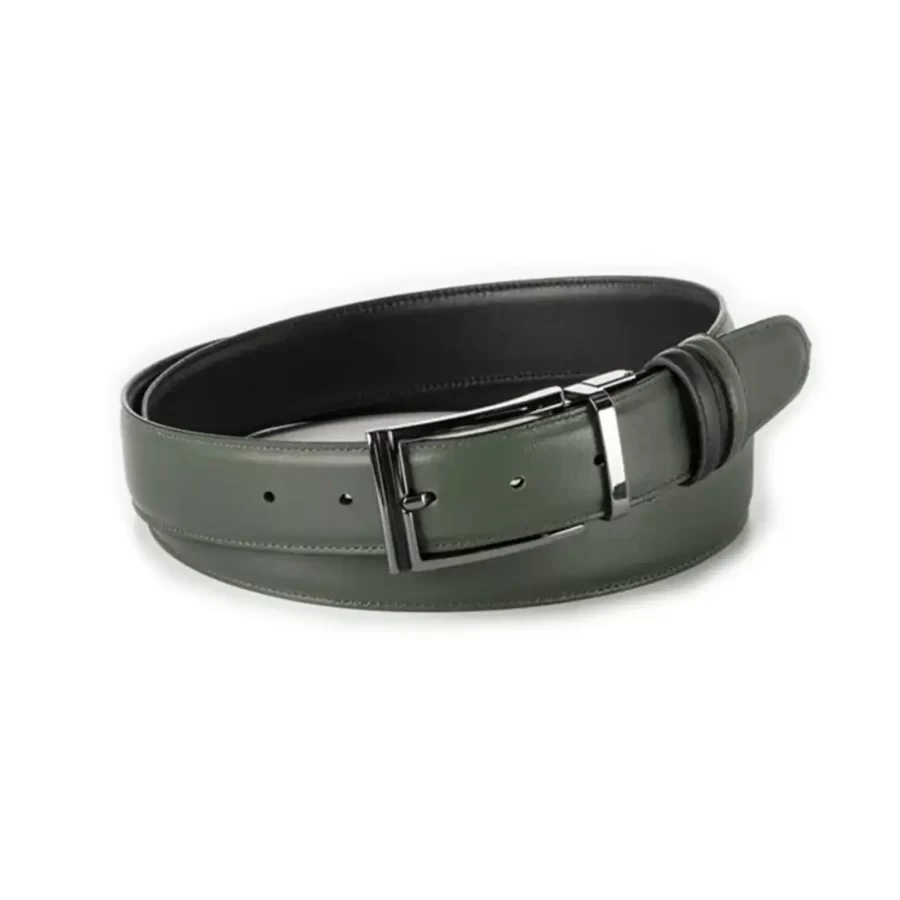 luxury gents belt reversible olive green calf leather RIN 000082 543 24 9724 29 0124 1