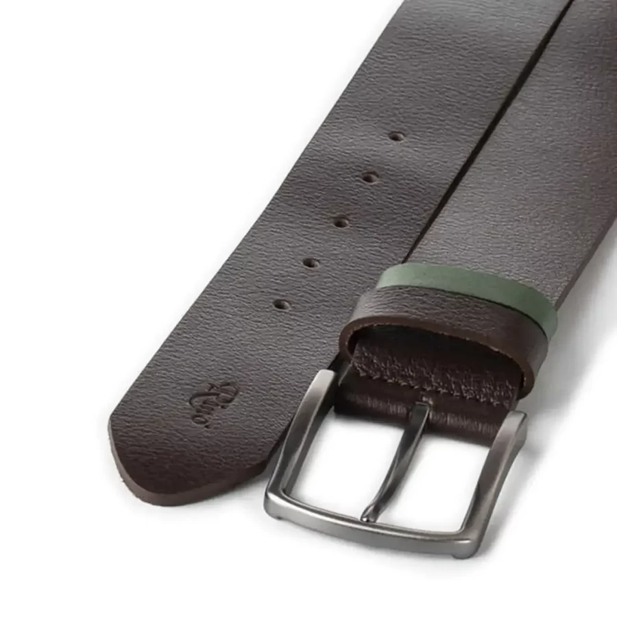 mens belt for jeans dark brown with green loop RIN 421545 203 04 4215 27 0104 4 5 cm2
