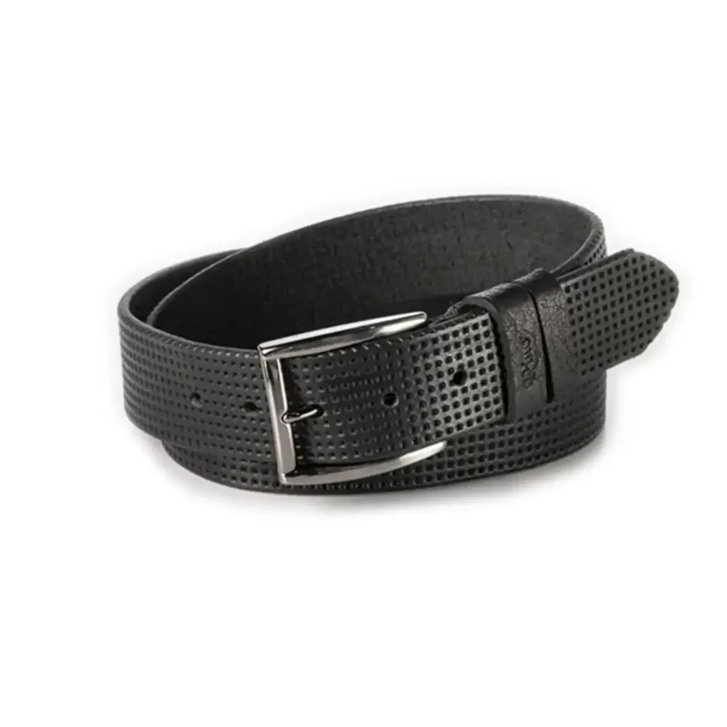 Buy Perforated Gents Belt Black Genuine Leather - LeatherBeltsOnline.com