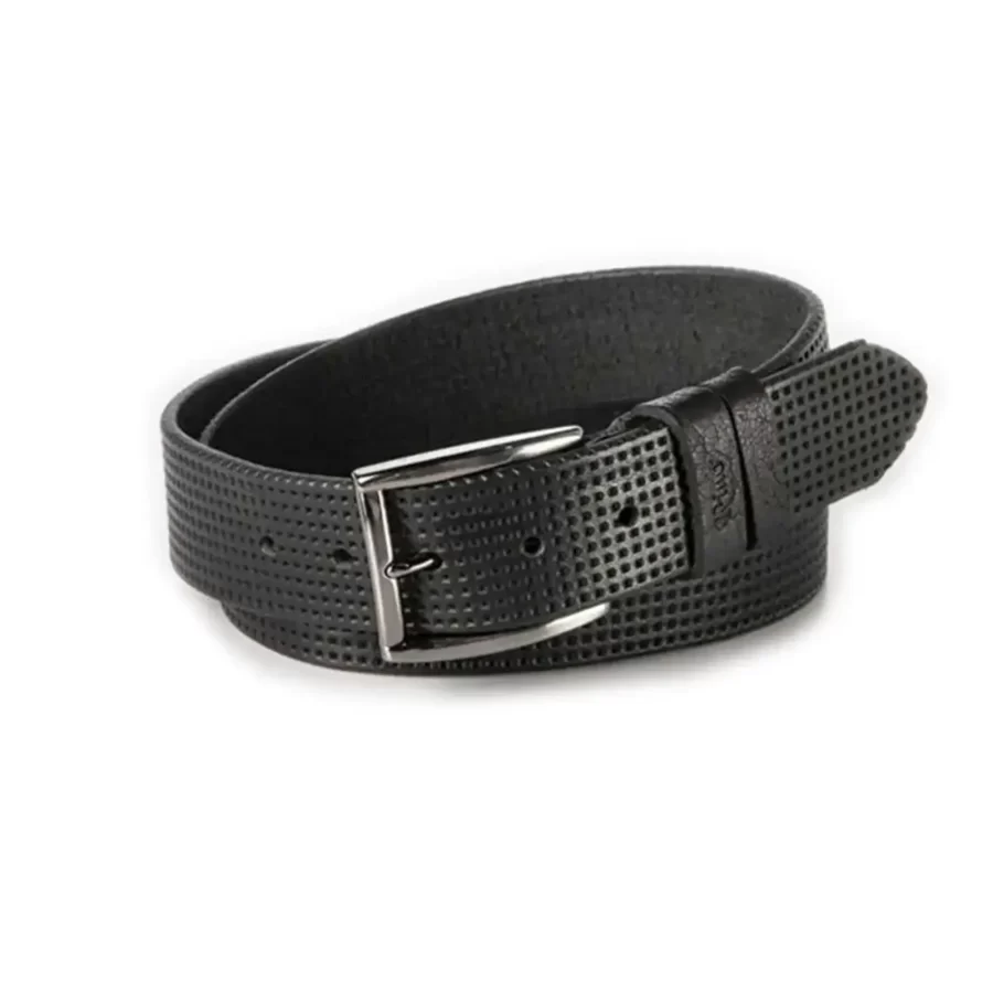 perforated gents belt black genuine leather RIN 010738 203 01 4013 30 0101 1