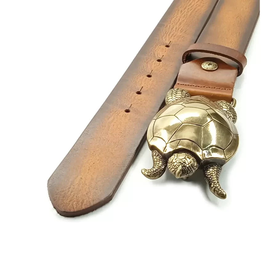 quality gents belt turtle buckle tan calf leather RIN 005107 205 07 9013 08 01 2