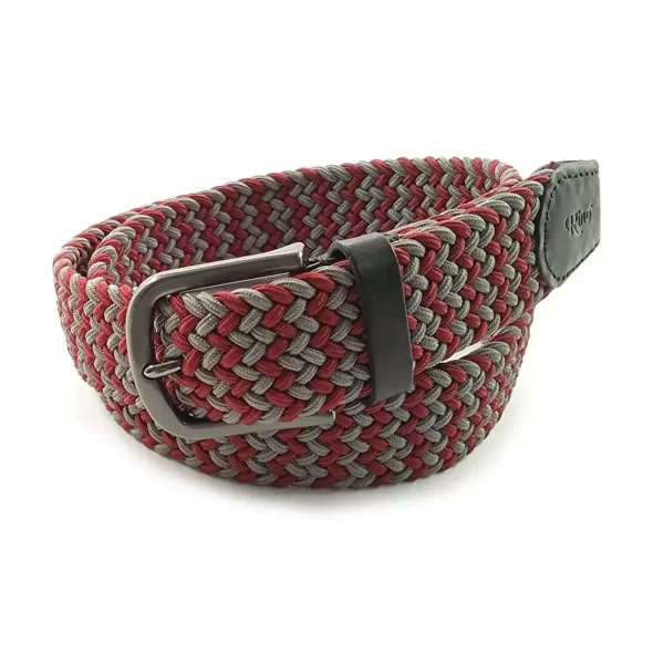 red gray mens stretchy belt woven cotton RIN 006318 3728 27