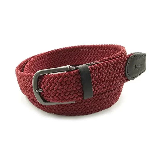 red mens stretchy belt woven cotton RIN 006318 3728 7