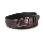 Buy Reversible Gents Belt Croc Print Burgundy Leather  display picture 1