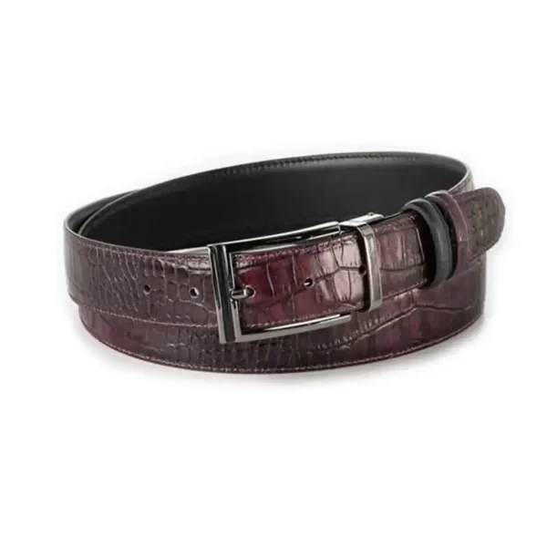 Palmellato-leather printed reversible belt