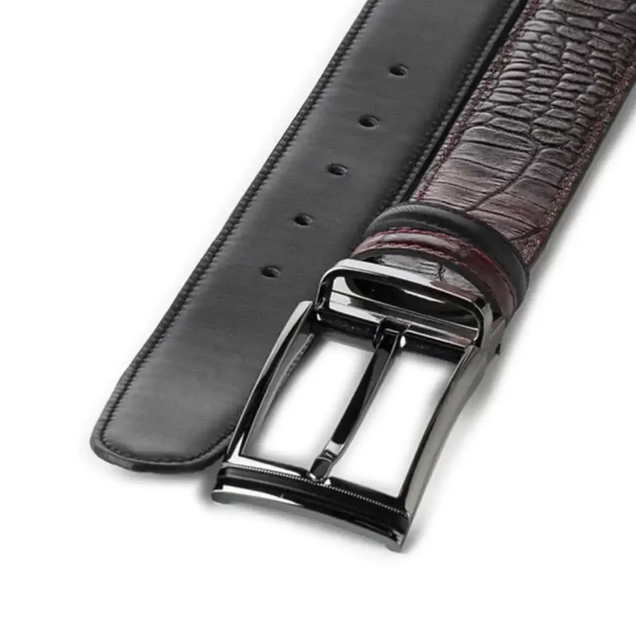 reversible gents belt croc print burgundy leather RIN 000082 508 34 9724 29 0134 2