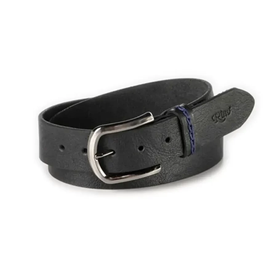 stylish gents belt black full grain leather RIN 010871 203 01 4120 30 0101 1