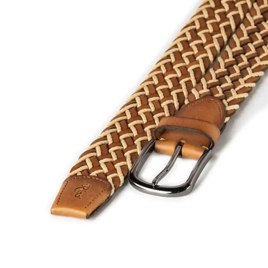 top quality gents belt braided tan beige genuine leather RIN 001284 320 07 1923 30 0107 2
