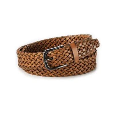 woven gents belt cognac genuine leather RIN 001031 320 07 1923 32 0107 1