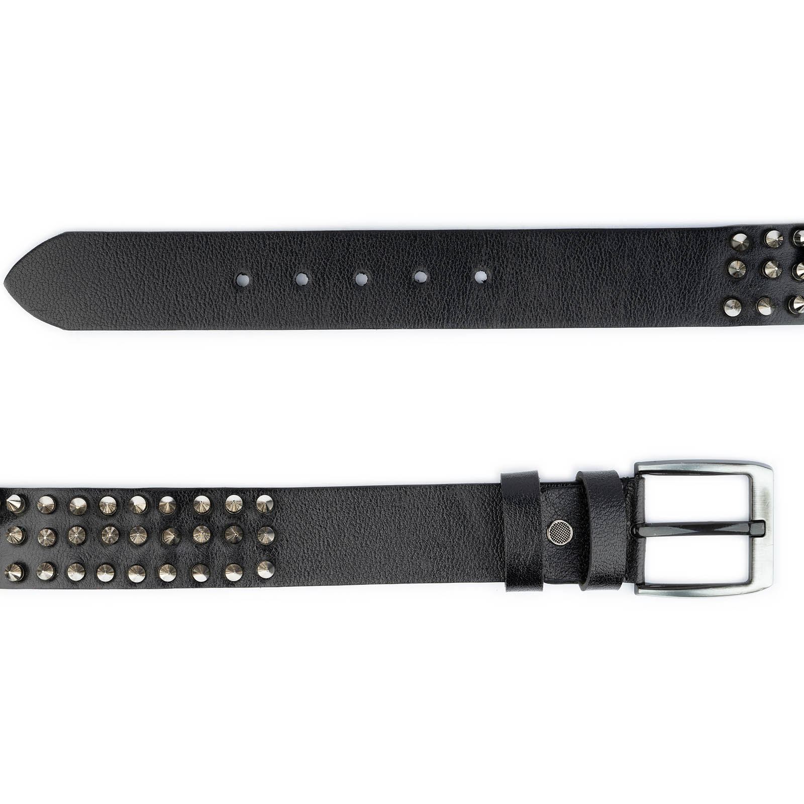 Silver Spikes Leather Belt