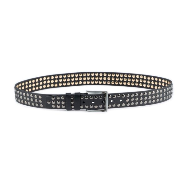 Studded Leather Belt Black Rivets Studs Extra Wide 1 BLASTUD45VEGTARG