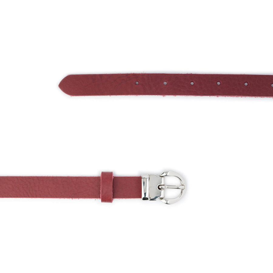 bordo lady belt for dress skinny real leather silver buckle 2