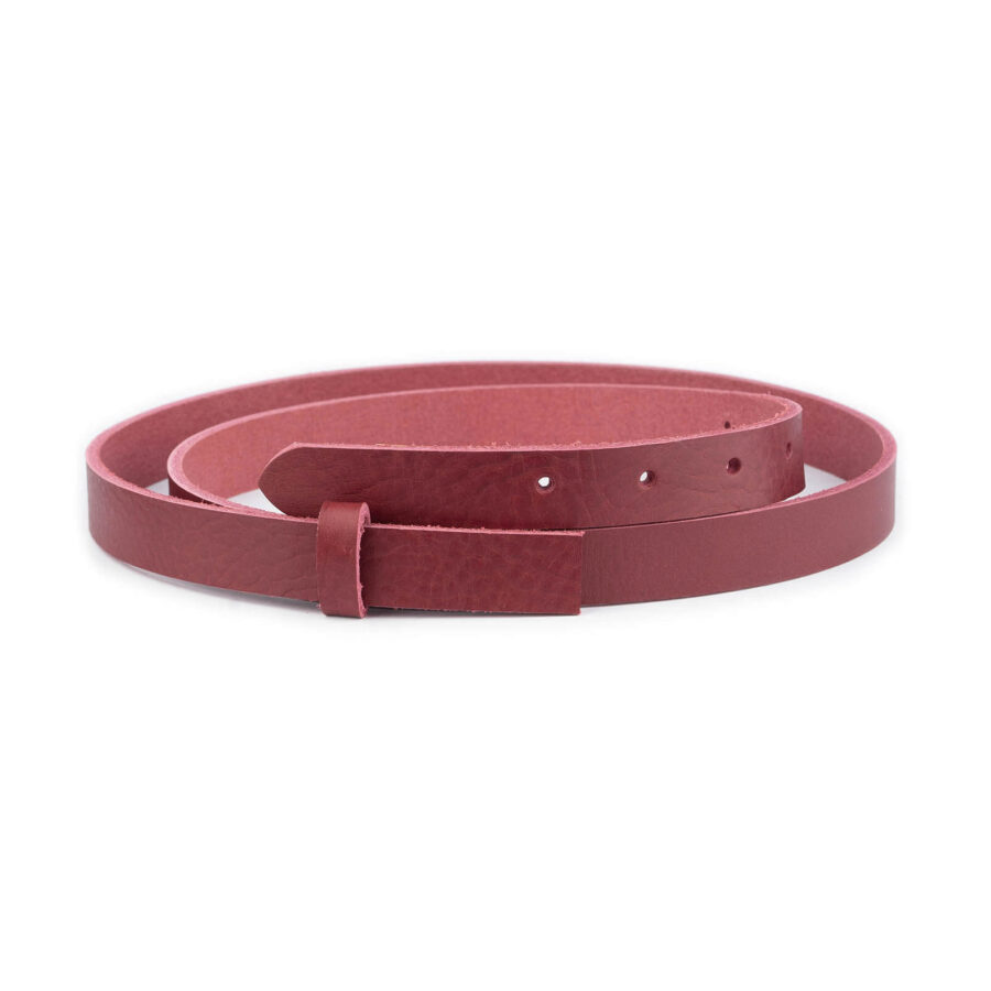 burgundy belt leather strap replacement for buckles 2 0 cm 1 BURREDCUT20STRCARL