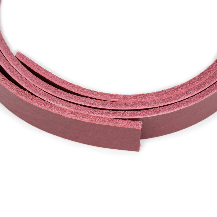 burgundy leather belt blank no holes without buckle 2 0 cm 3