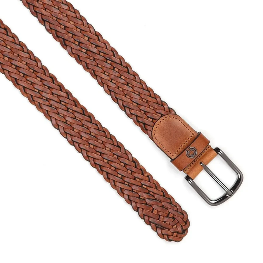 Anthoni Crown Men's Classic Leather Belt, Cognac, 105