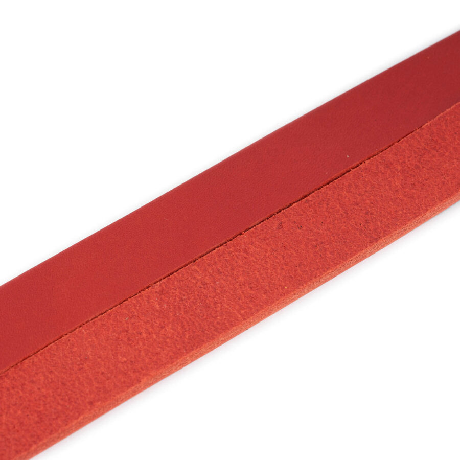 deep red leather belt blank no holes without buckle 2 0 cm 3