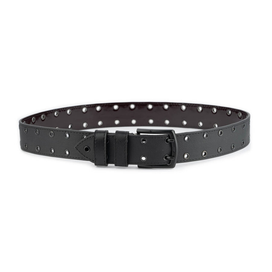 eboy belt black grommet eyelets vegan leather 1 EBOGROMBLA40VEGTARG