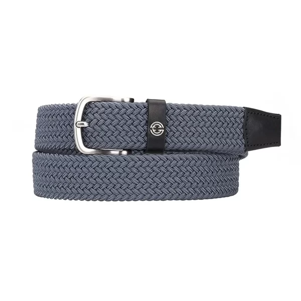 gray mens stretchy belt luxury woven cotton 1 IEB739 GRAY