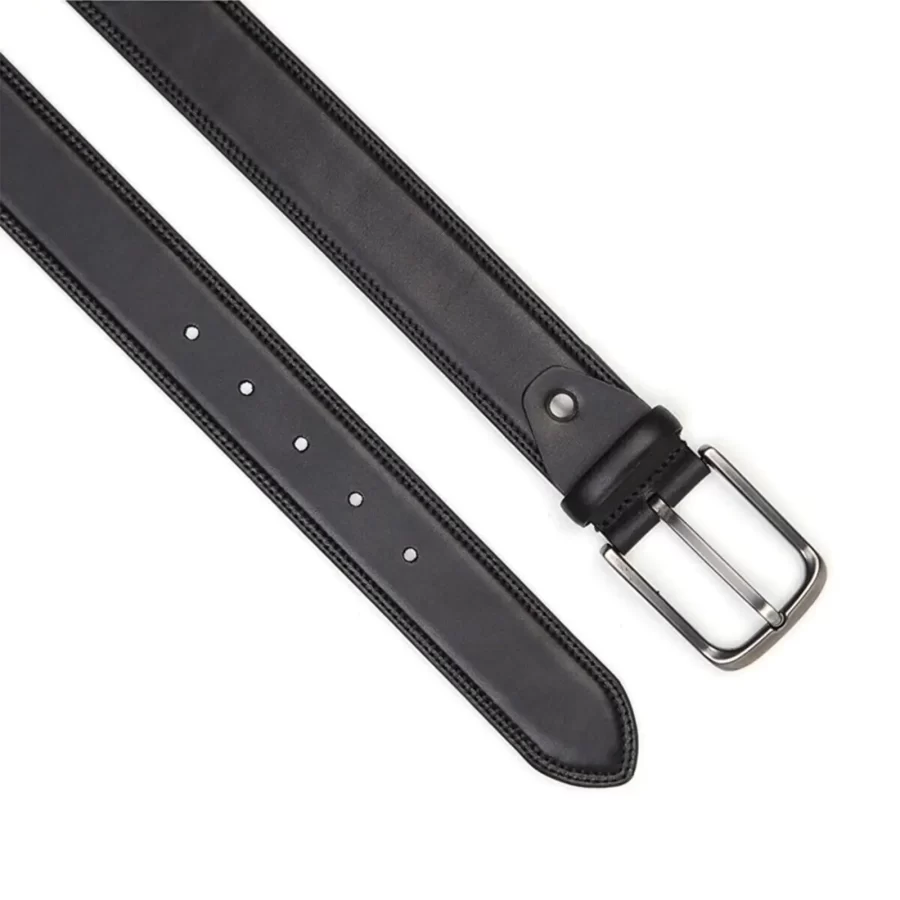 high quality casual men s belt black real leather 4 0 cm SB1400 3