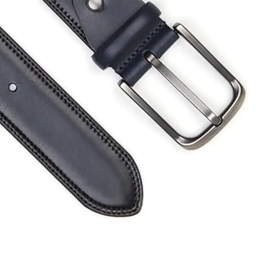high quality casual men s belt dark blue real leather 4 0 cm SB1400 2