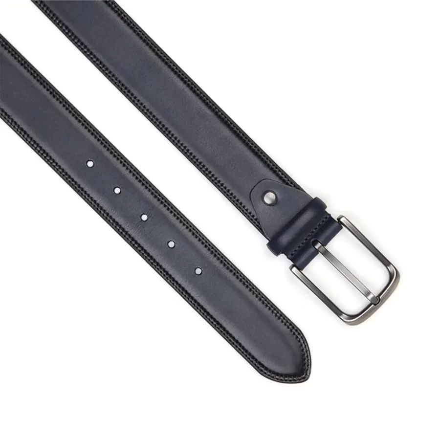 high quality casual men s belt dark blue real leather 4 0 cm SB1400 3