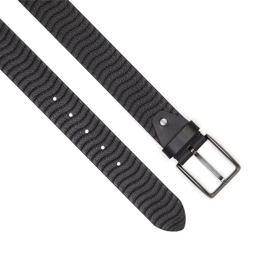 luxury belt for guys casual black weave pattern 4 0 cm SB1506 2