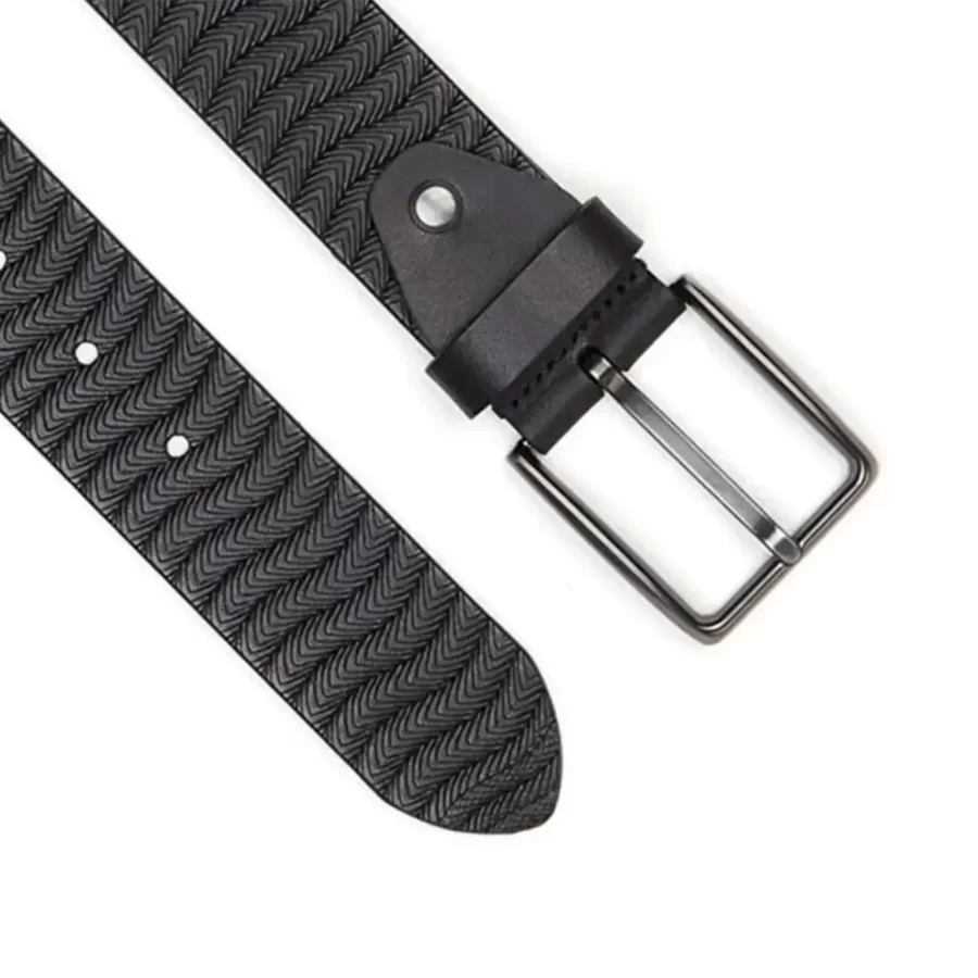 luxury belt for guys casual black weave pattern 4 0 cm SB1506 2 copy