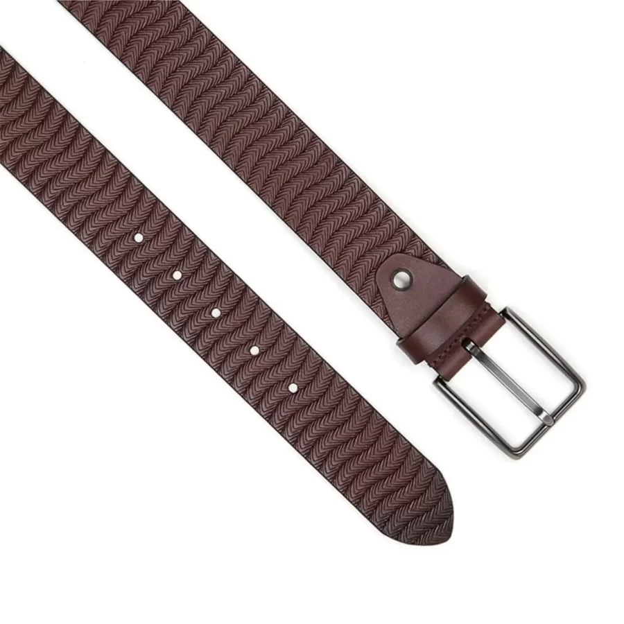 luxury belt for guys casual brown weave pattern 4 0 cm SB1506 4