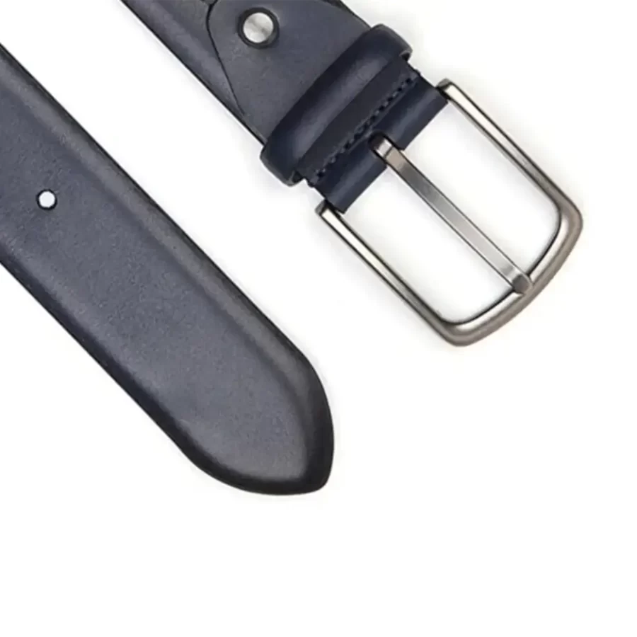 luxury belt for men stylish brogue navy blue leather 4 0 cm SB1410 2 copy