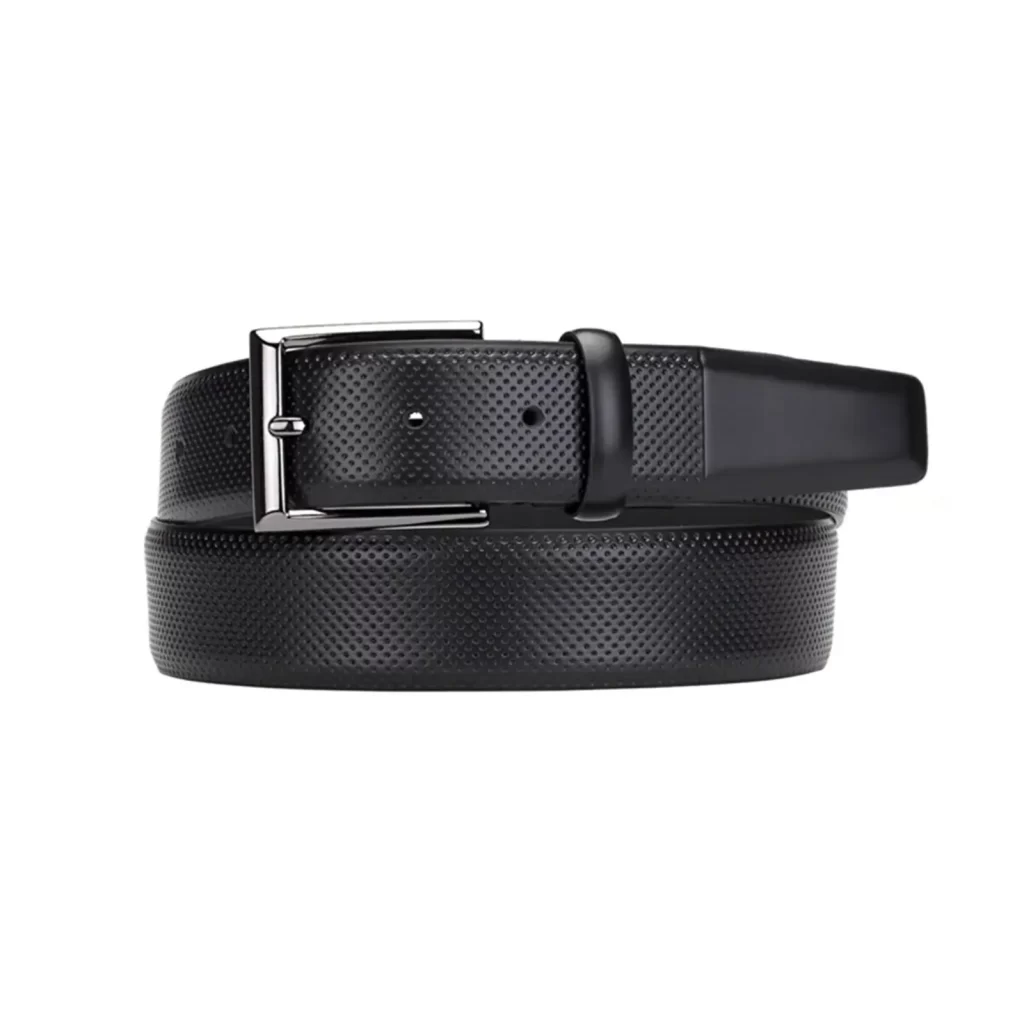 Buy Luxury Gents Leather Belt Black Dot Texture - LeatherBeltsOnline.com