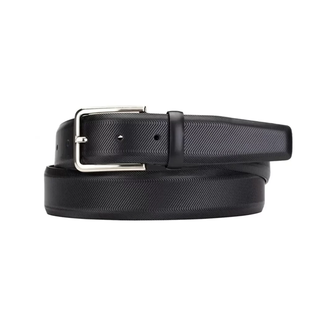 Buy Luxury Gents Leather Belt Black Weave Texture - LeatherBeltsOnline.com