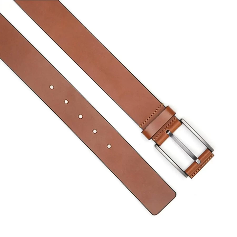 luxury mens belts for jeans light brown leather coated buckle 4 0 cm SB1478 4