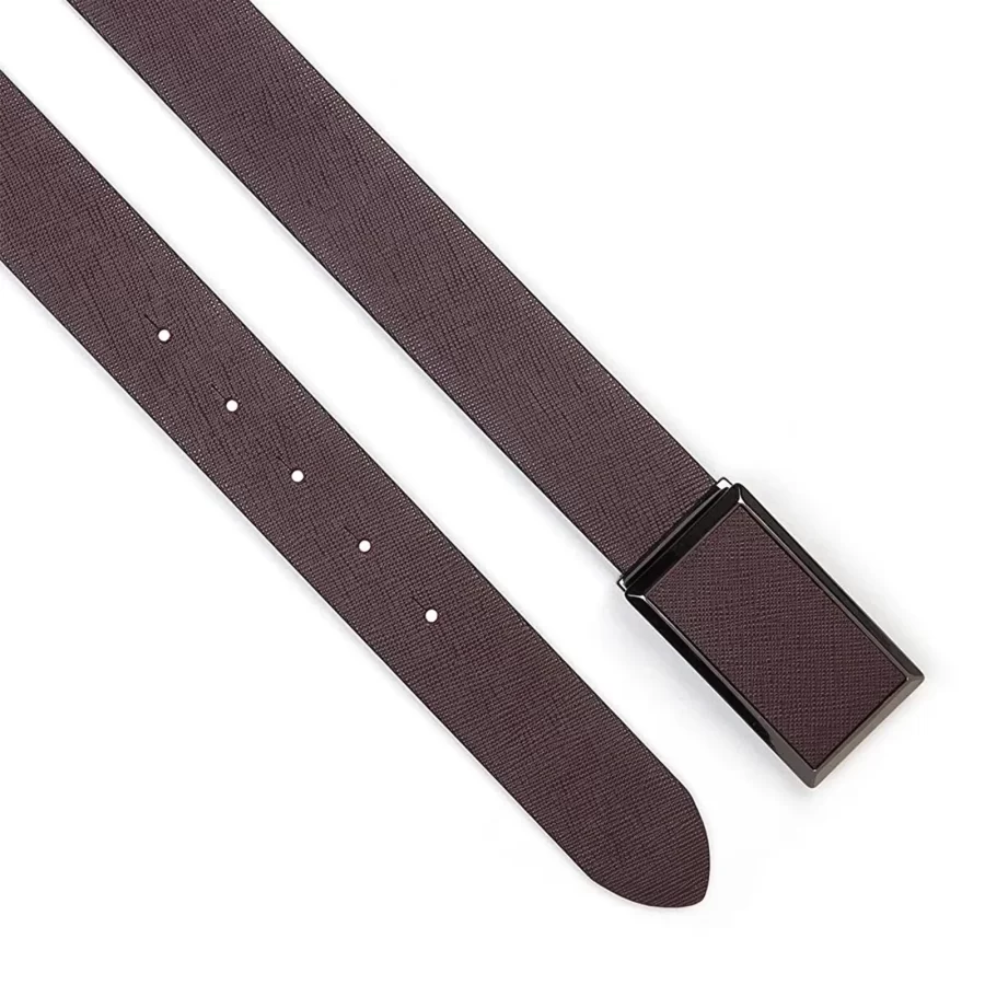 male designer belt burgundy saffiano leather CCRB101 1