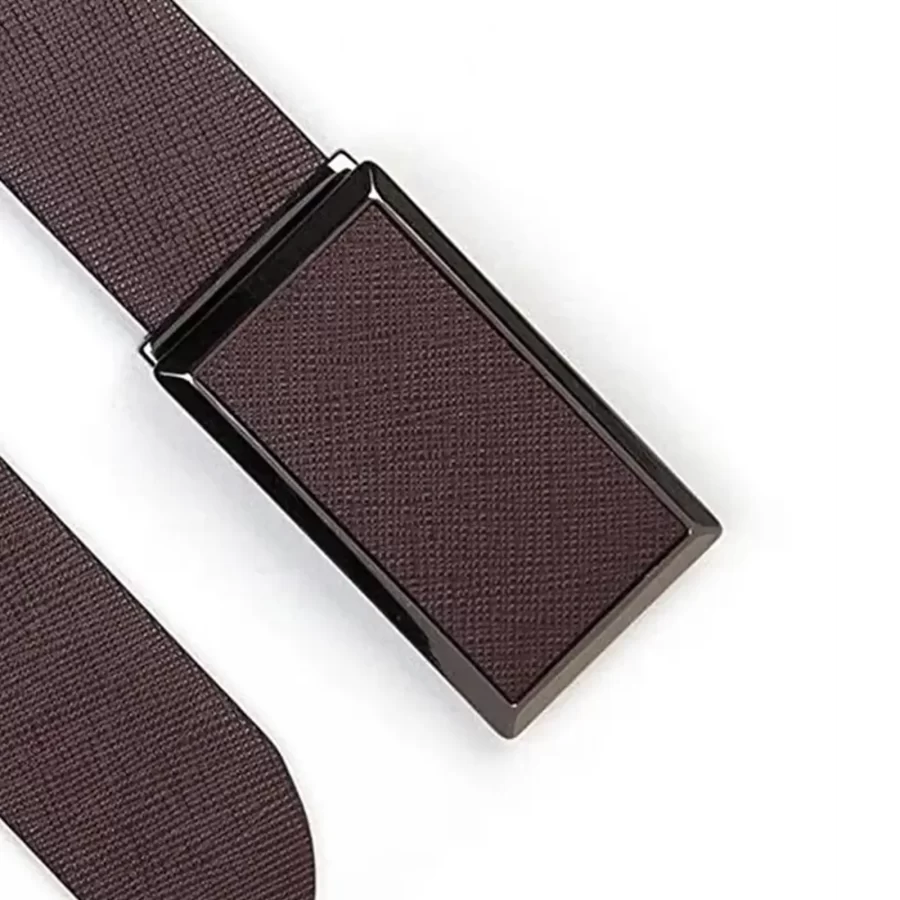 male designer belt burgundy saffiano leather CCRB101 2