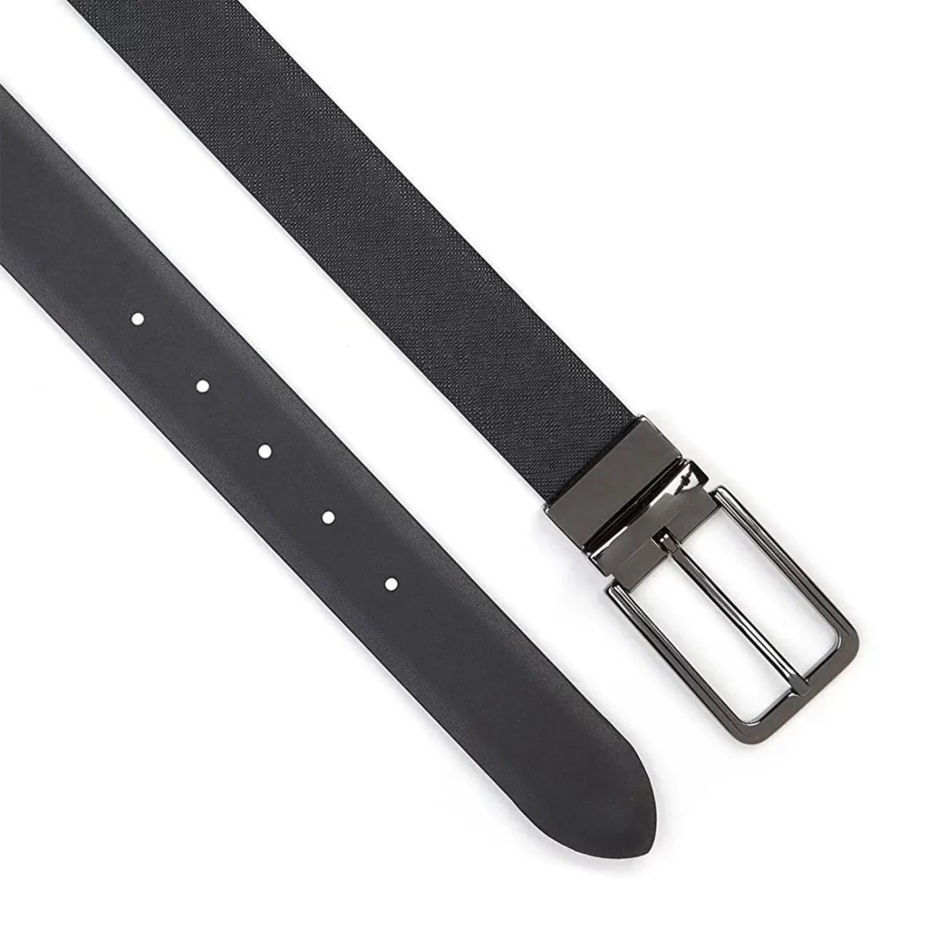 Buy Male Reversible Belt Black Saffiano Leather - LeatherBeltsOnline.com