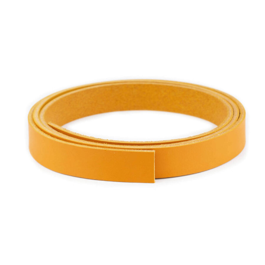 mustard yellow leather belt blank no holes without buckle 2 0 cm 2