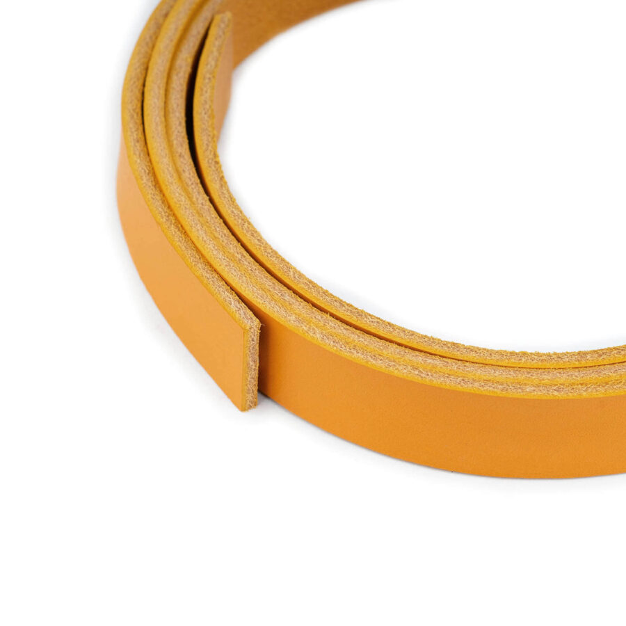 mustard yellow leather belt blank no holes without buckle 2 0 cm 3
