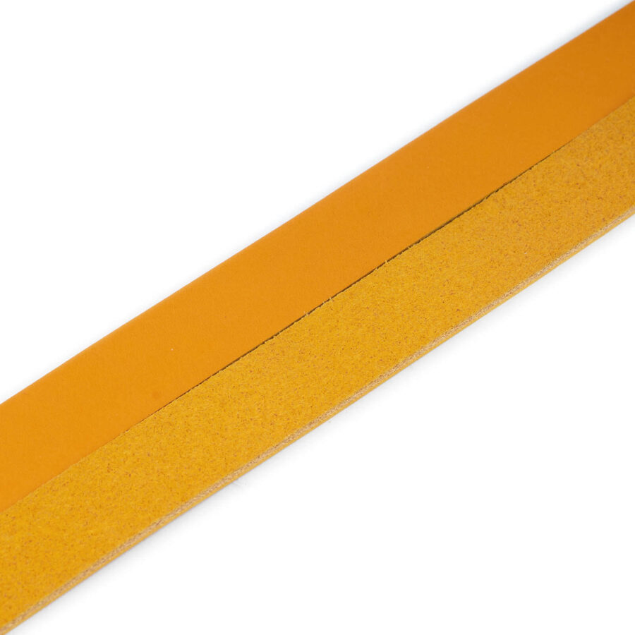 mustard yellow leather belt blank no holes without buckle 2 0 cm 4