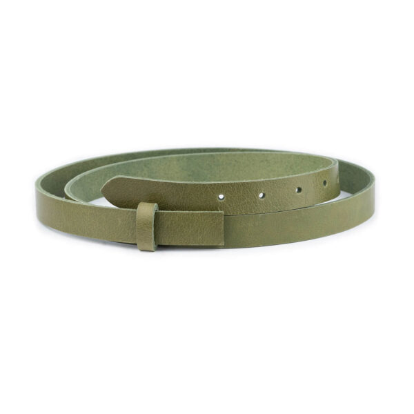 olive green belt leather strap replacement for buckles 2 0 cm 1 OLIGRECUT20STRCARL