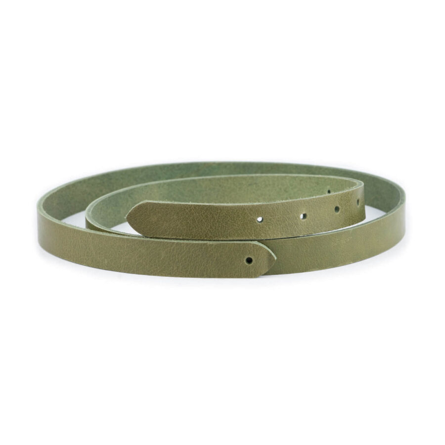 olive green belt leather strap replacement for buckles 2 0 cm 1 OLIGREHOL20STRCARL