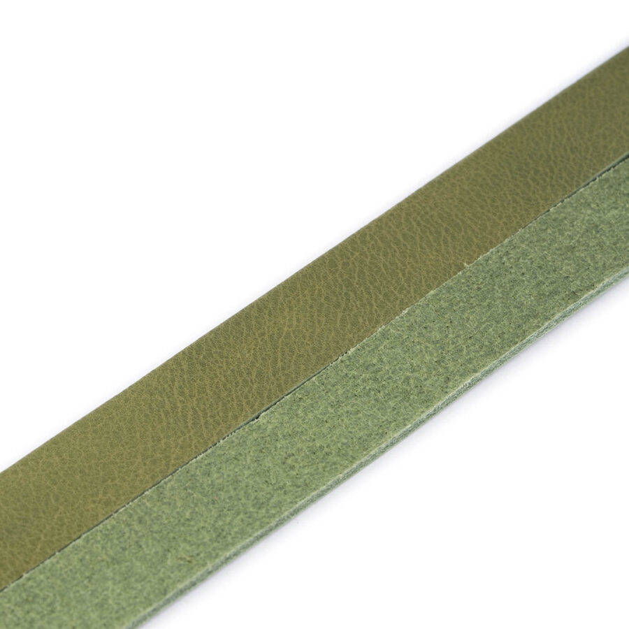 olive green leather belt blank no holes without buckle 2 0 cm 3